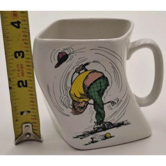 Vintage 1991 Golf Mug " The Results Of Overswing" Twisted Coffee Mug / Cup - Picture 9 of 9